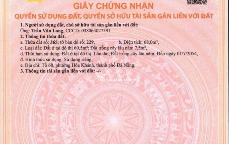 Cần bán lô đất kiệt sau lưng nhà mặt tiền Nguyễn Như Hạnh